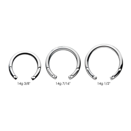 Invictus Titanium 4 Drilled Hole Front-set Circular Barbell