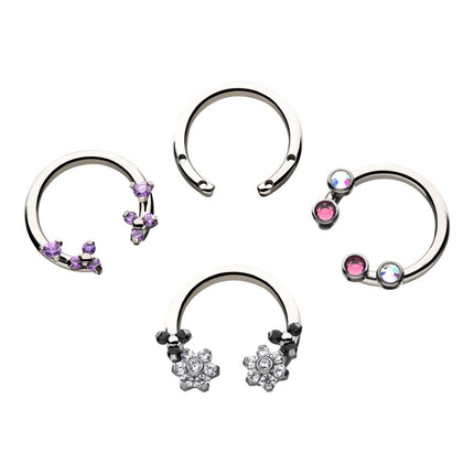 Invictus Titanium 4 Drilled Hole Front-set Circular Barbell