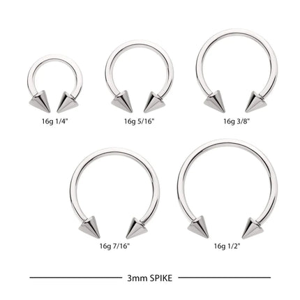 Invictus Titanium Internally Threaded Spike Ends Circular Barbell