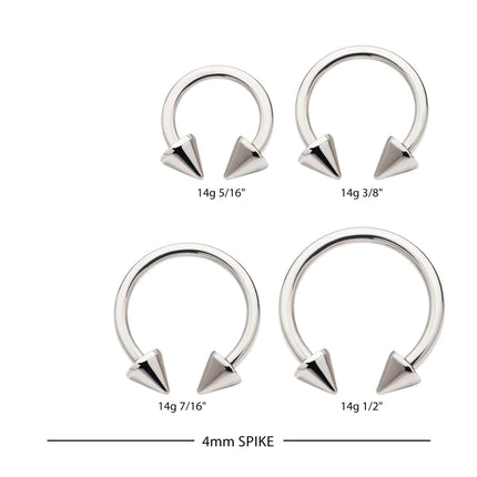 Invictus Titanium Internally Threaded Spike Ends Circular Barbell