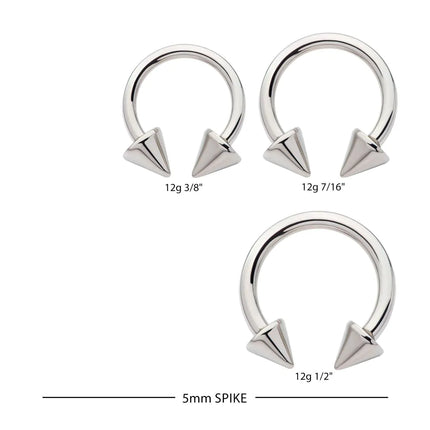 Invictus Titanium Internally Threaded Spike Ends Circular Barbell