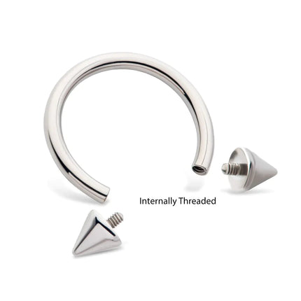 Invictus Titanium Internally Threaded Spike Ends Circular Barbell