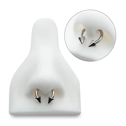 Invictus Titanium Internally Threaded Spike Ends Circular Barbell