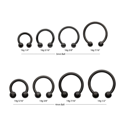 Invictus Black PVD Titanium Internally Threaded Circular Barbells