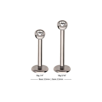 Invictus 18g Titanium Internally Threaded 4mm Base and Bezel Set Swarovski Crystal Micro Labret