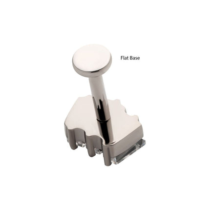 Invictus Titanium Internally Threaded Flat Base Labret with Prong Set Baguette CZ 3-Cluster Top
