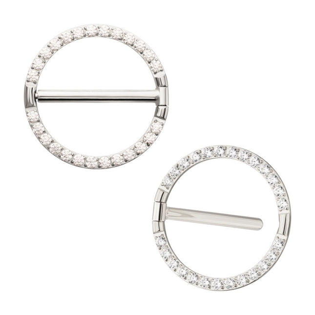 Invictus Titanium CNC Set Gem Nipple Clicker Ring | Sold by piece