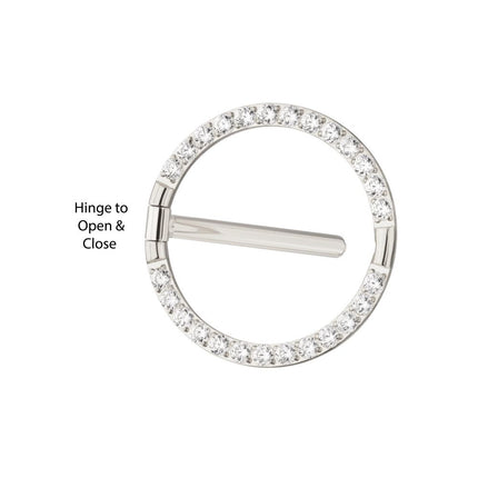 Invictus Titanium CNC Set Gem Nipple Clicker Ring | Sold by piece