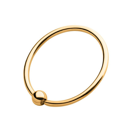 Invictus 24Kt Gold PVD Titanium Captive Bead Ring with Attached Ball