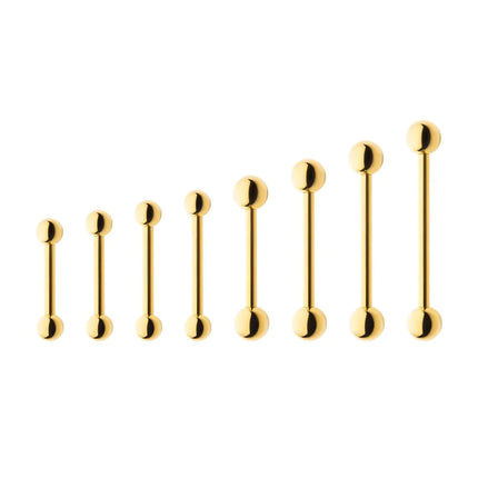 Invictus 24KT Gold PVD Titanium Internally Threaded Barbell