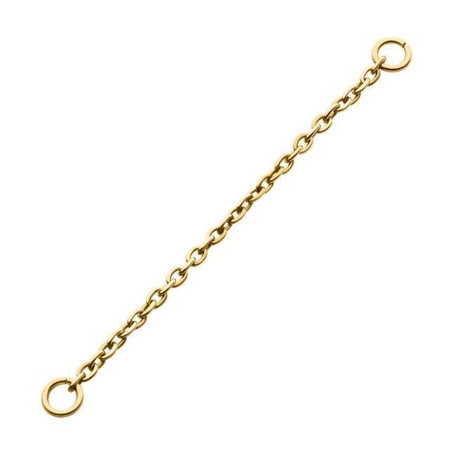 Invictus 24Kt Gold PVD Titanium 1.5mm Rolo Chain with 2 Rings
