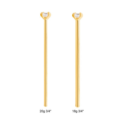Invictus 24KT Gold PVD Titanium 4-Prong Set Gem Nose Pin