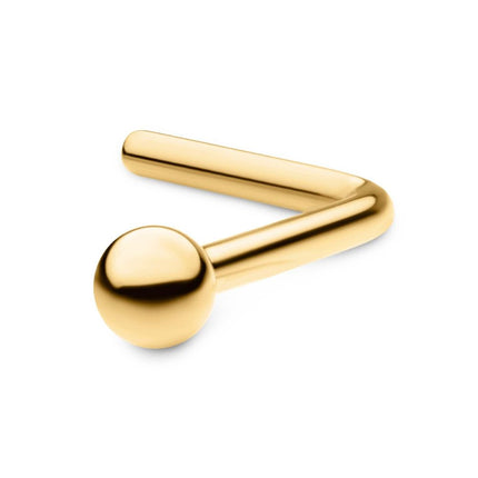 Invictus 24KT Gold PVD Titanium with 2mm Ball L-Shape Nose Pin