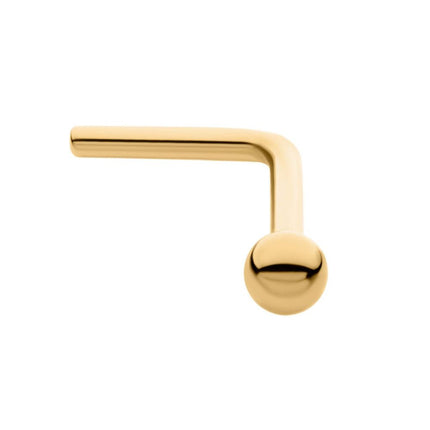 Invictus 24KT Gold PVD Titanium with 2mm Ball L-Shape Nose Pin