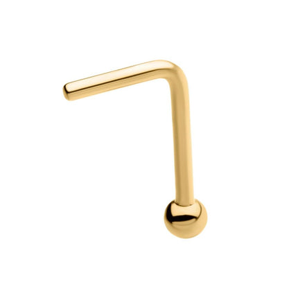 Invictus 24KT Gold PVD Titanium with 2mm Ball L-Shape Nose Pin