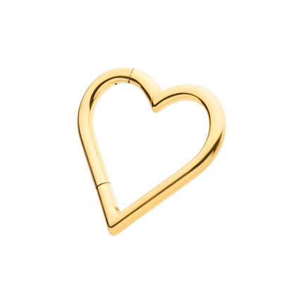 Invictus 24Kt Gold PVD Titanium Heart Shape Hinged Segment Clicker
