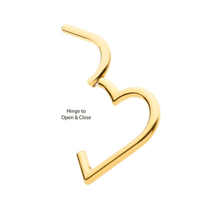 Invictus 24Kt Gold PVD Titanium Heart Shape Hinged Segment Clicker