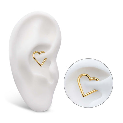 Invictus 24Kt Gold PVD Titanium Heart Shape Hinged Segment Clicker