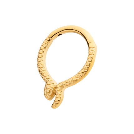 Invictus 24Kt Gold PVD Titanium Snake Front Facing Hinged Segment Clicker