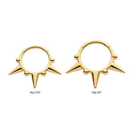Invictus 24Kt Gold PVD Titanium Spike Design Front Facing Hinged Segment Clicker