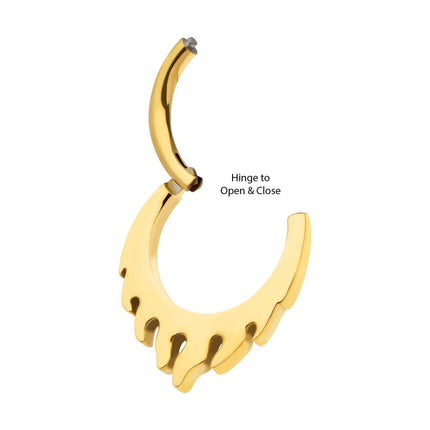 Invictus 24Kt Gold PVD Titanium Flame Front Facing Hinged Segment Clicker