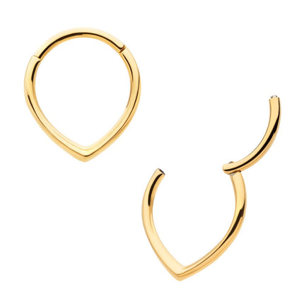 Invictus 24Kt Gold PVD Titanium Teardrop  Hinged Segment Clicker