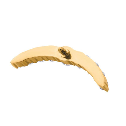 Invictus 24Kt Gold PVD Titanium Internally Threaded with Prong Set Round CZ 9-Cluster Top