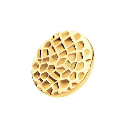Invictus 24Kt Gold PVD Titanium Internally Threaded Hammered Disk Top