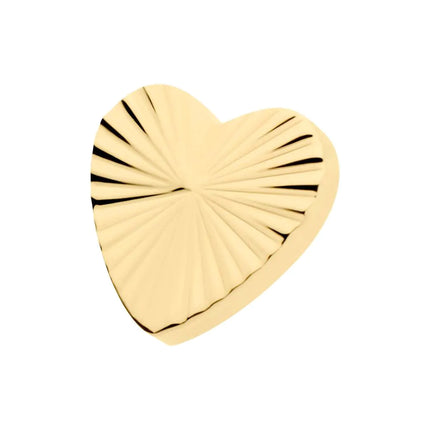 Invictus 24Kt Gold PVD Titanium Internally Threaded Corrugated Heart Top