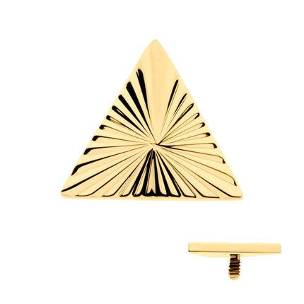 Invictus 24Kt Gold PVD Titanium Internally Threaded Corrugated Triangle Top