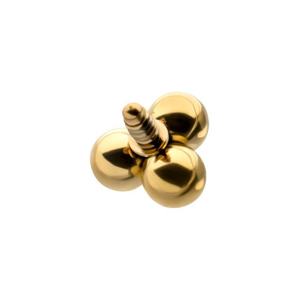 Invictus 24Kt Gold PVD Titanium Internally Threaded Trinity Ball Top