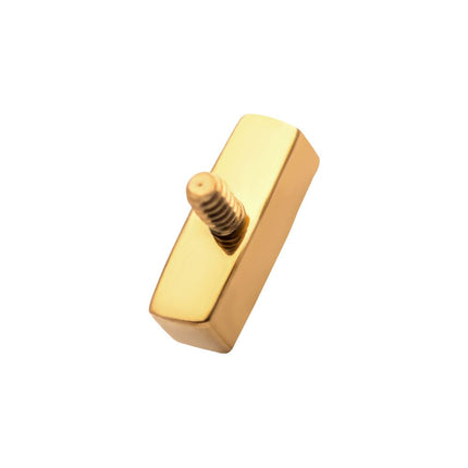 Invictus 24KT Gold PVD Titanium Internally Threaded with Prong Set Clear CZ Bar Top