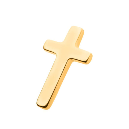 Invictus 24KT Gold PVD Titanium Internally Threaded with Cross Top