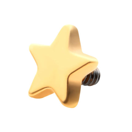 Invictus 24KT Gold PVD Titanium Internally Threaded with Star Top