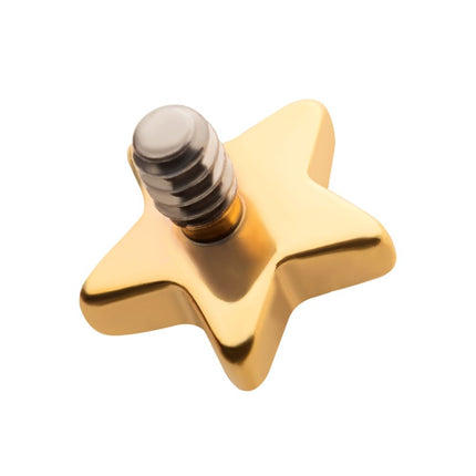 Invictus 24KT Gold PVD Titanium Internally Threaded with Star Top