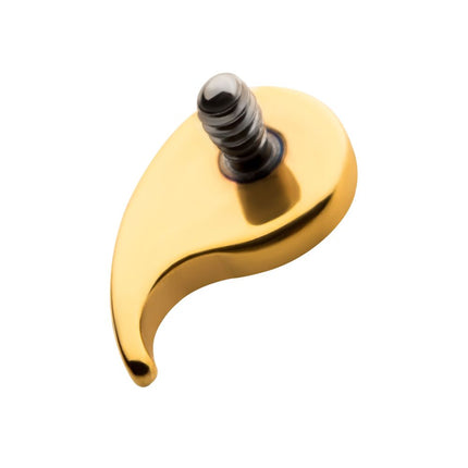 Invictus 24KT Gold PVD Titanium Internally Threaded with Teardrop Top