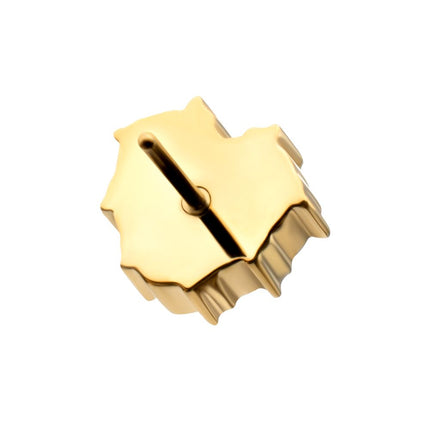 Invictus 24Kt Gold PVD Titanium Threadless Prong Set Gem Heartbreaker Edge Top
