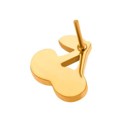Invictus 24Kt Gold PVD Titanium Threadless Enamel Cherry Top