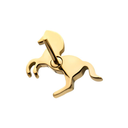 Invictus 24Kt Gold PVD Titanium Threadless Horse Top