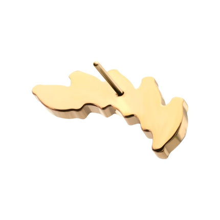 Invictus 24Kt Gold PVD Titanium Threadless 5 Marquise Staggered Cluster Prong Gem Top