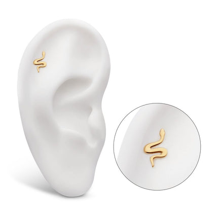 Invictus 24Kt Gold PVD Titanium Threadless Snake Top