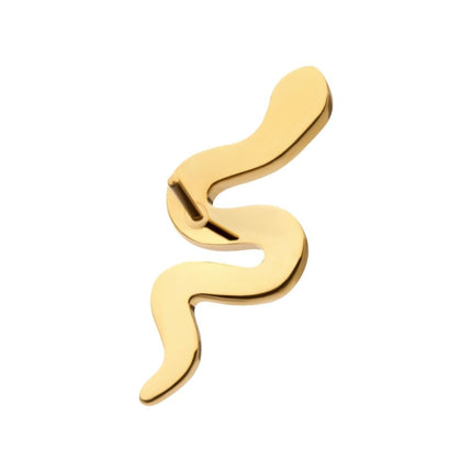 Invictus 24Kt Gold PVD Titanium Threadless Prong Set 9-Gem Snake Top