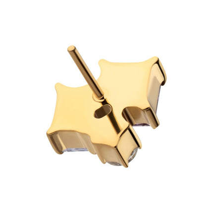 Invictus 24Kt Gold PVD Threadless "Lustre Cluster" Prong Set Gem Top