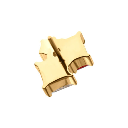 Invictus 24Kt Gold PVD Titanium Threadless “Lustre Cluster” Prong Set Gem Top