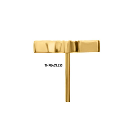 Invictus 24Kt Gold PVD Titanium Threadless Corrugated Star Top