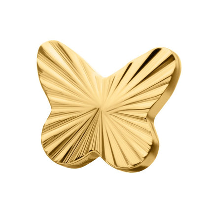 Invictus 24Kt Gold PVD Titanium Threadless Corrugated Butterfly Top
