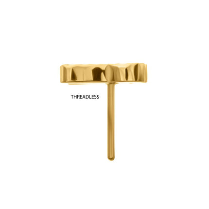 Invictus 24Kt Gold PVD Titanium Threadless Corrugated Butterfly Top
