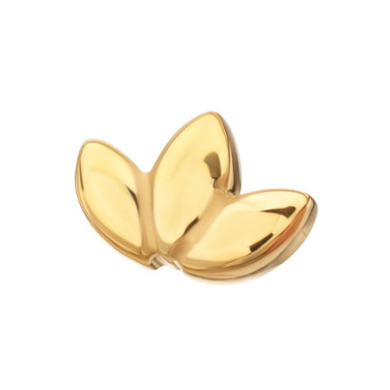 Invictus 24Kt Gold PVD Titanium Threadless 3-Cluster Fan Shape Petals Top
