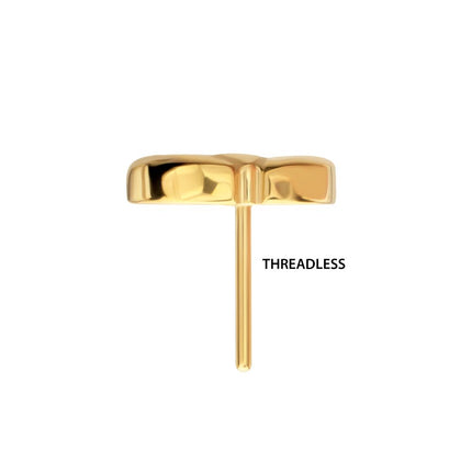 Invictus 24Kt Gold PVD Titanium Threadless 3-Cluster Fan Shape Petals Top