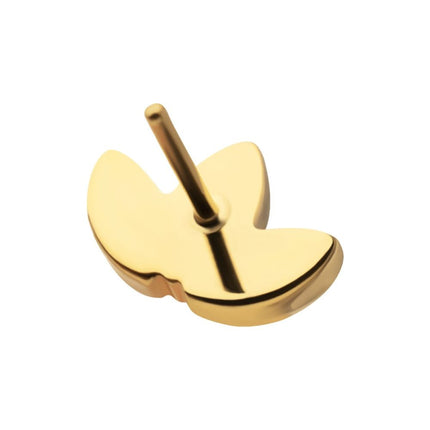 Invictus 24Kt Gold PVD Titanium Threadless 3-Cluster Fan Shape Petals Top